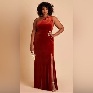 Burnt Orange Velvet Dress